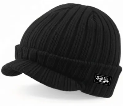Produktbild von Von Dutch Originals Beanie Visor Cap Woven Label Black