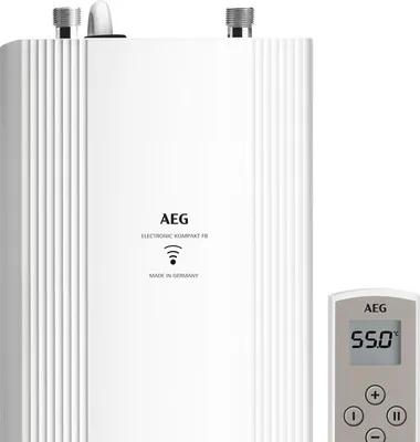 Produktbild von AEG elektronischer Kompakt-Durchlauferhitzer DDLE Kompakt FB 11/13 kW umschaltbar für die Küche, mit Fernbedienung, Starkstromanschluss 400 V, solargeeignet, Untertischmontage, 230769
