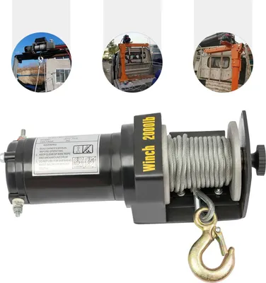 Produktbild von Elektrische Seilwinde - 12V DC 0,4 kW - Zugkraft 900 kg - Hubkraft 200 kg - IP67 Wasserdicht - Geschwindigkeit 4 m/min - Kupfermotor - Schwarz