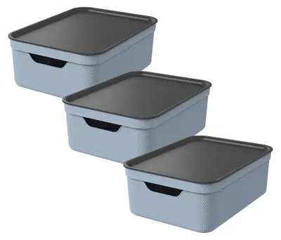 Immagine prodotto di Set di 3 contenitori Dekobox da 10 litri con coperchio
