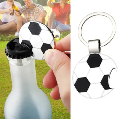 Produktbild von Schlüsselanhänger, glatte Oberfläche, Galvanik, Polieren, Souvenir, Fußballfans, Zubehör, dekorieren Sie tragbare Zinklegierung, Fußball-Flaschenöffner, Schlüsselanhänger für Freunde