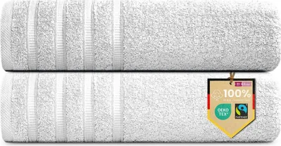 Produktbild von 2er Set Saunatücher Plain weiß 90x200 : 90x200 : Weiss