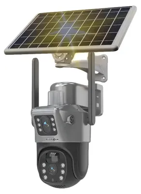 Image de Caméra de sécurité d'extérieur, double objectif, à énergie solaire, 1 caméra solaire 4G