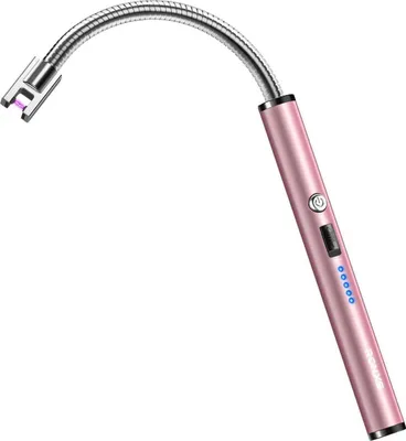 Produktbild von Elektrisches Stabfeuerzeug mit Lichtbogen, Typ C Aufladbar - Sicherheitsschloss, Längerer Hals - Rosa