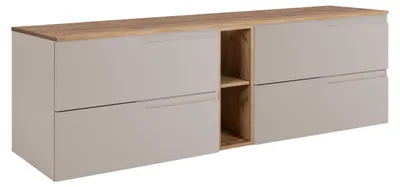 Produktbild von Badezimmer-Unterschrank-Set, Kaschmir / Eiche Craft, 140 (2 x 60 + 20) x 46 x 58 cm