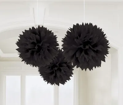 Produktbild von Partydeko zum Hängen 3er Kugeln 40,6cm Schwarz