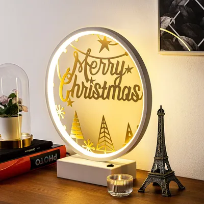 Produktbild von Opviq, XMAS12- XMAS12SHD, Weiß,Gold, Schreibtischlampen, 16 x 9 x 4 cm, 100% Metall