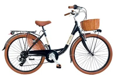 Produktbild von Dolce Vita by Canellini VENERE Fahrrad Citybike Frau mit Korb - Schwarz 26"