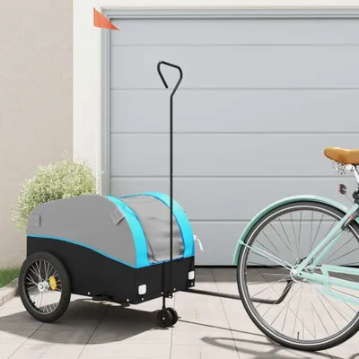 Produktbild von Fahrradanhänger Schwarz und Blau 45 kg Eisen 94149