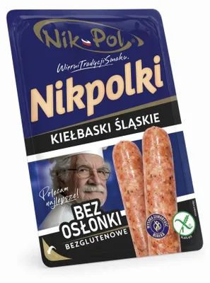 Zdjęcie produktu dla Nikpolki Kiełbaski śląskie 330g bez osłonki bezglutenowe