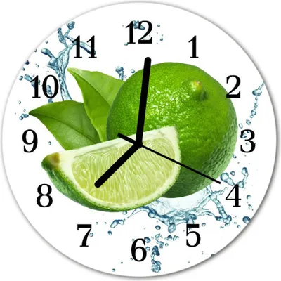Produktbild von Glasuhr Wanduhr Küchenuhr Echt-Glas 30fi cm Limette grün