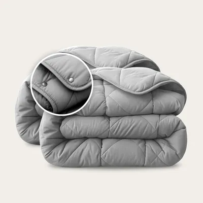 Produktbild von HappyBed -   200x200 cm - Waschbare Bettdecke ohne Bezug - Bedruckte Bettdecke ohne Bezug - Bettwäsche - Grau