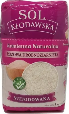 Zdjęcie produktu dla SÓL KŁODAWSKA GRUBOZIARNISTA kamienna różowa niejodowana naturalna 1kg