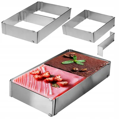 Produktbild von Verstellbare Kuchenform 34x53cm aus Edelstahl