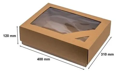 Produktbild von Dekorative Geschenkbox mit Deckel 400 x 310 x 120 mm mit Sichtfenster