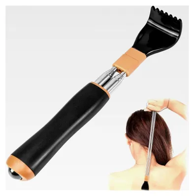Produktbild von Teleskop-Rückenkratzer, Massagegerät für den Rücken, mit verstärktem Teleskop und Massageperlen, ausziehbar, Rückenkratzer für Männer und Frauen