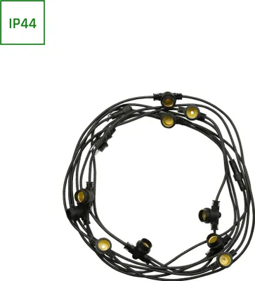 Produktbild von LED Girlanda 5m Lichterkette Outdoor 10x E27 Fassungen IP44 Schwarz