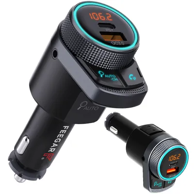 Produktbild von Feegar Q300 Pro FM Transmitter Bluetooth Stereo AUX Auto-Search QC3.0 PD 38W Auto Ladegerät USB HD Mikrofon Typ C PD 3.0/4.0 Siri Assistant Zeigt den