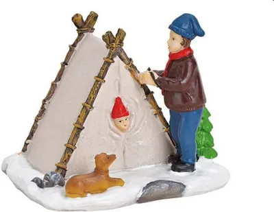 Produktbild von Wurm - Miniatur Zelt im Schnee aus Poly Bunt (B/H/T) 9x7x7cm