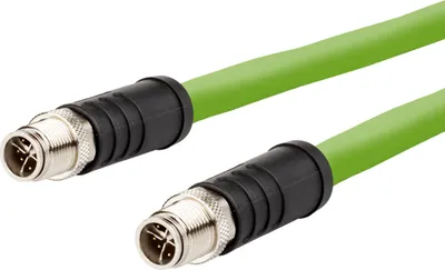 Produktbild von METZ CONNECT Verbindungsleitung M12 ST-M12 ST, 8-pol X-kodiert, gerade-gerade, Torsion, 5 m