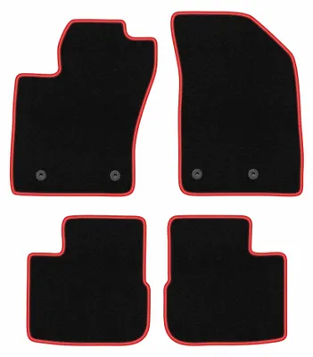 Image de Tapis de sol en moquette pour Fiat Tipo II 2015- (à hayon) – jeu 4 pièces, noir/rouge, sur mesure – Wielganizator CARLUX
