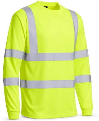 Produktbild von Blackrock Warnschutz-Langarm-T-Shirt, gelbes T-Shirt, Vogelaugen-Polyester