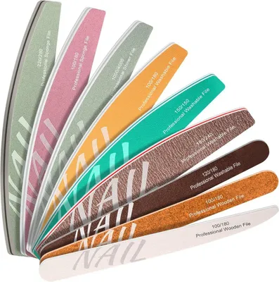 Produktbild von Nagelfeilen Set für Gelnägel, Acrylnägel, Naturnägel - 9-teilig