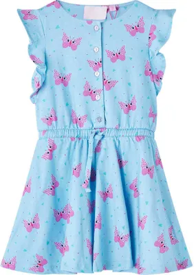 Produktbild von Kinderkleid mit Knöpfen Ärmellos Blau 128