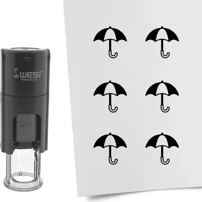 Produktbild von CombiCraft Selbstfärbender Stempel 'Regenschirm' in der Farbe Schwarz, Ø10mm
