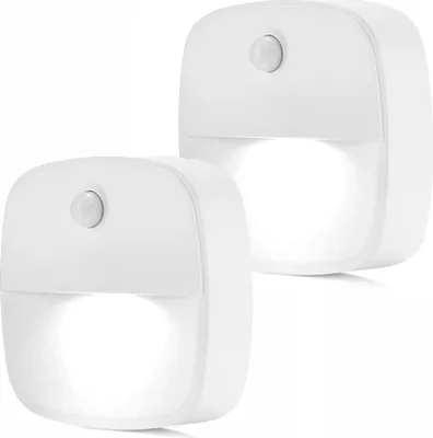 Produktbild von 2 Stück LED Nachtlicht Steckdose Kaltweiß mit Bewegungsmelder und Dämmerungssensor für Treppe, Schlafzimmer, Flur