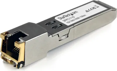 Produktbild von StarTech.com Cisco-kompatibles Gigabit-RJ45-Kupfer-SFP-Transceivermodul - Mini-GBIC, mini-GBIC, 1000 Mbit/Sek, SFP, 9 mm, 55 mm, 14 mm