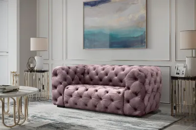 Produktbild von Sofa Designersofa NATALIE 2-Sitzer in Stoff Riviera Rose