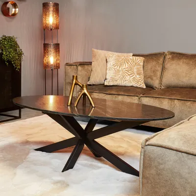 Produktbild von Starfurn - Faye Couchtisch aus schwarzem Marmor - 120 cm - Oval