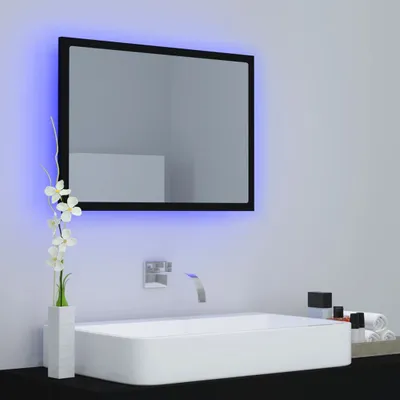 Produktbild von LED-Badspiegel Schwarz 60x8,5x37 cm Acryl , Badezimmerschränke Design 2024