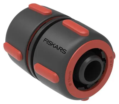 Produktbild von Fiskars Schlauchreparator 19 mm, Schlauchverbinder, Schlauchkonnektor, Kunststoff, Schwarz, Rot, 1027066