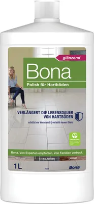 Produktbild von Bona Stein-, Fliesen- und Laminat Polish 1 L verleiht Hartböden en Glanz und schützt langanhaltend vor Verschleiß