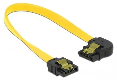 Produktbild von SATA 6 Gb/s Kabel gerade-links gewinkelt 20 cm gelb