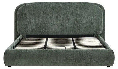 Produktbild von Bett mit Stauraum 180 x 200 cm – Strukturierter Stoff – Grün – ZORIMA