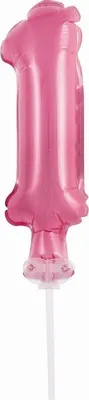 Produktbild von Kuchendeko Mini Folienballon rosa Zahl 1