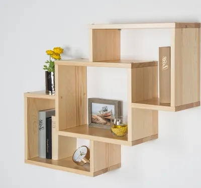 Produktbild von Küchenregal Hängeregal Küchen-Wandregal - 88 cm breit, Kiefer Massivholz, Farbe: Natur
