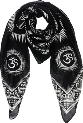 Produktbild von Baumwolltuch Buddha schwarz weiß 100x100cm Halstuch quadratisches Tuch