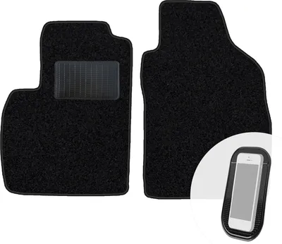 Produktbild von moto-MOLTICO Vorne Fußmatten Auto Velours Autoteppiche Schwarz Automatten Set 2-teilig passend für Fiat 500 ab 2007