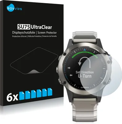Produktbild von 6x Für Garmin quatix 5 Schutzfolie Savvies Displayschutz Display Schutz Folie Klar Transparent