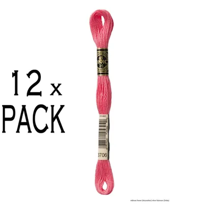 Productafbeelding van 12 bollen DMC Mouliné Special borduurgaren, kleur 3706, 6 draden, 8 meter