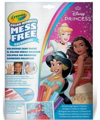 Image de Set de coloriage - CRAYOLA - Color Wonder - Princesses Disney - Livre + 4 feutres - Des 3 ans