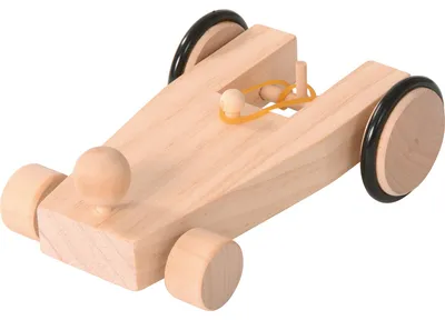 Produktbild von EDUPLAY 210277 Auto mit Gummiantrieb, 14 x 9,5 x 4,5 cm, natur