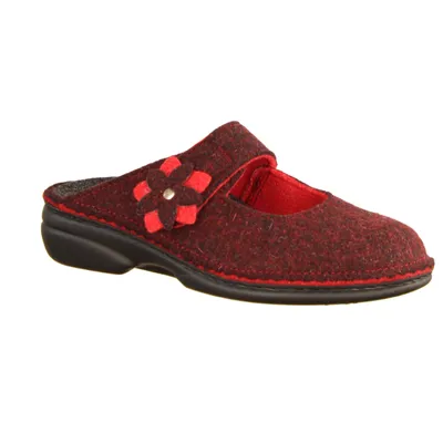Produktbild von Damen Hausschuh Finn Comfort Arlberg, Hüttenschuh, Barolo, Filz, - Hausschuhe Hausschuhe Damen, Rot