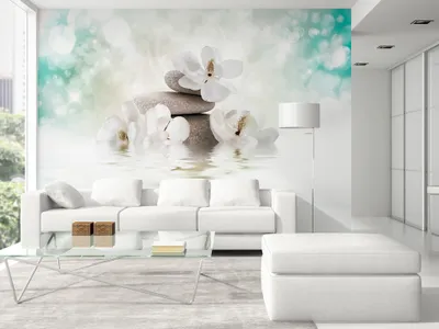 Produktbild von Vlies Fototapete Blument Steine Orient Magnolie 400x280 cm – Moderne Vliestapete, Tapete für Wohnzimmer, Wanddeko, Flur, Büro b-A-0287-a-b