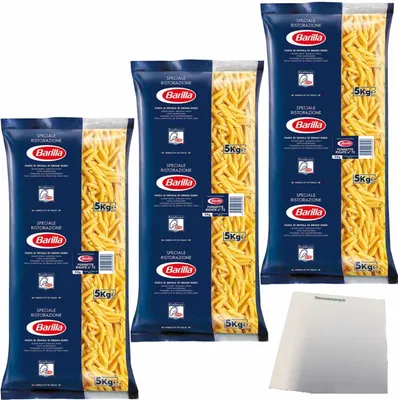 Produktbild von Barilla Pennette rigate N. 72 3er Pack (3x5kg Packung) + usy Block