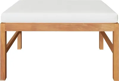 Produktbild von vidaXL Fußhocker mit Creme Kissen Massivholz Teak